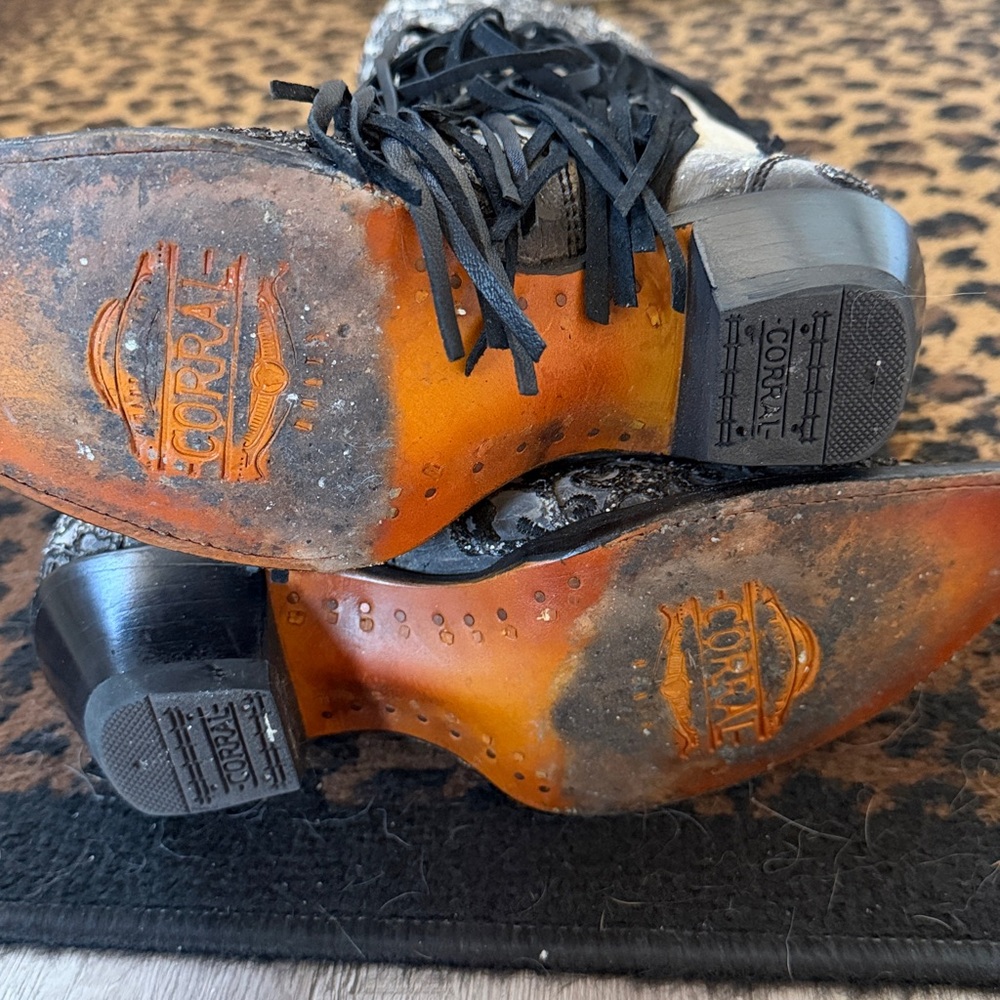 CORRAL Overlay and Embroidery Fringed Western Boot C3877 - Picture 7 of 8